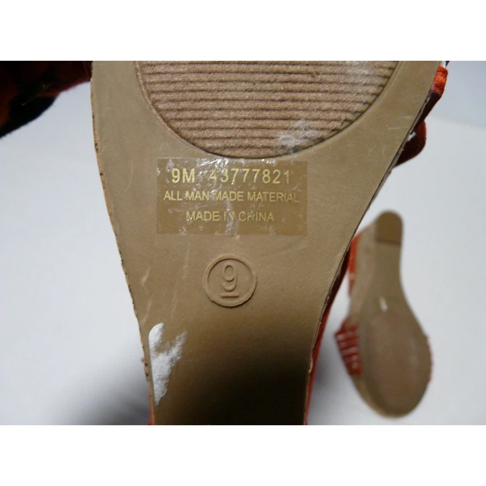 Cato C Est 1946 Wedge Sandals Womens Size 9 Red‎ 4